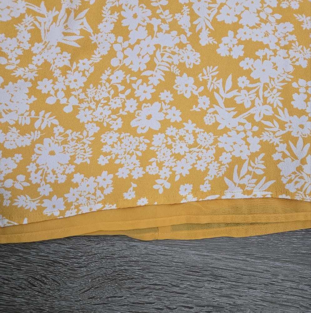 Sabo Floral Yellow Milkmaid Puff Sleeves Mini Dress size XS - Picture 10 of 12